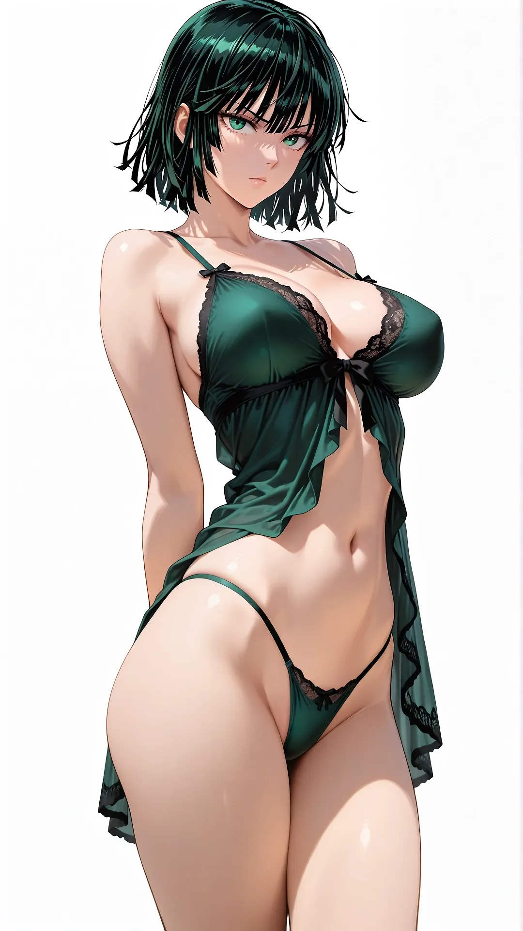 A serious Blizzard of Hell... Fubuki in a soft and sexy deep green babydoll