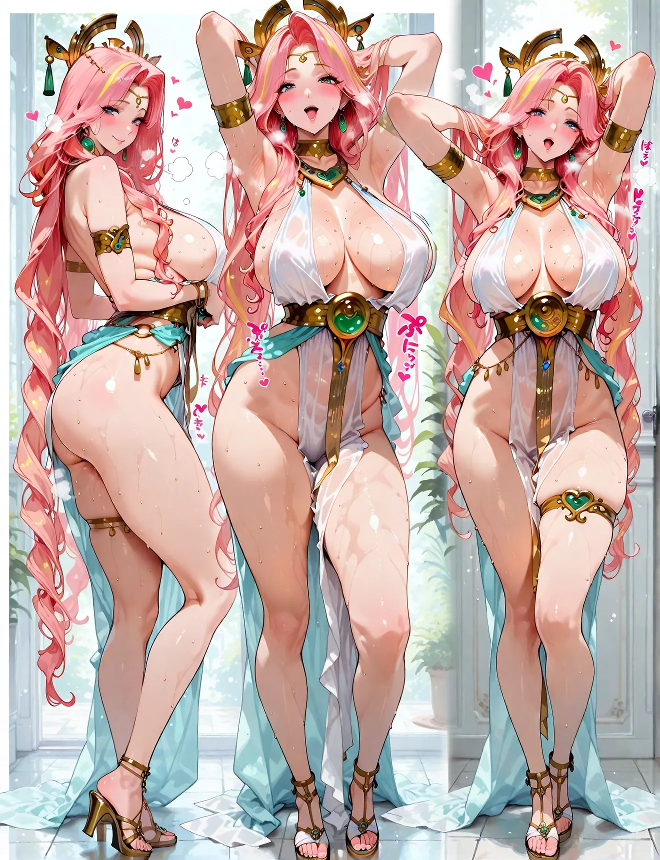AI art "Aphrodite" with user description "When creating the Goddess, if you enter "[normal outfit]," she ends up wearing an outfit like this."