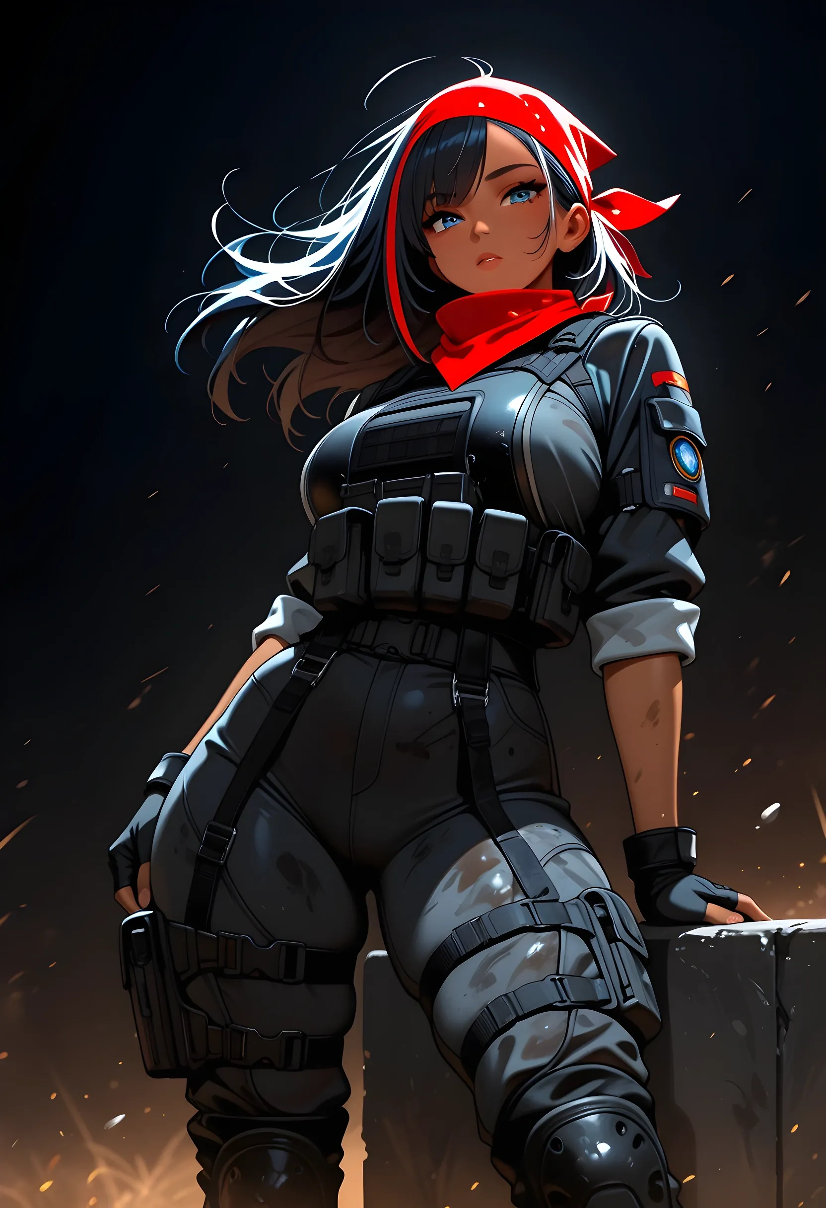 AI art "Modern warrior" with user description "Hi guys! Haven't been around for a while. Been busy with everything. Here's lil something I made and gonna upload later some more work in progress! Hopefully y'all doing great!"