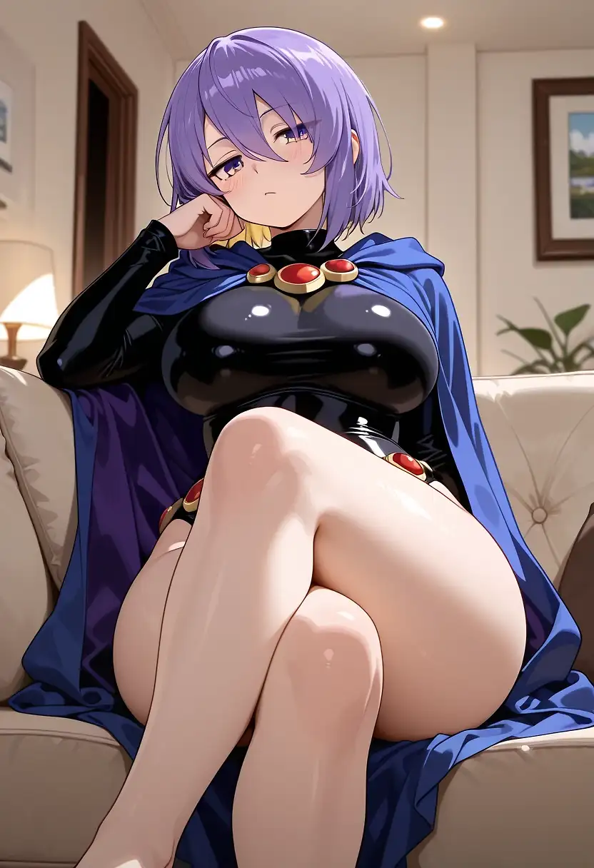 AI art "Moona cosplaying Raven"