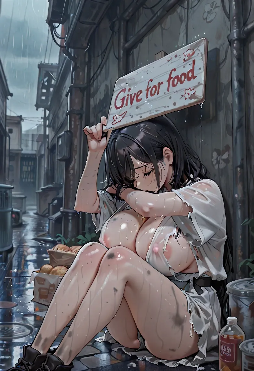 She gives titf*ck for food! - Poor girl.