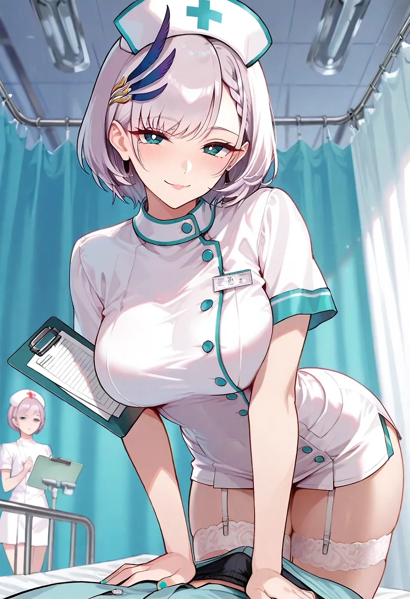AI art "Nurse Reine doing a semen extraction"