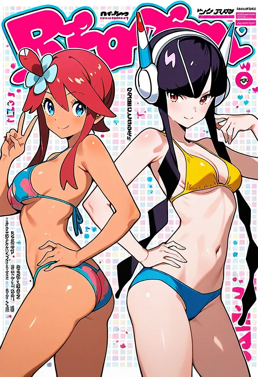 PokéPop Magazine Cover - Skyla and Elesa