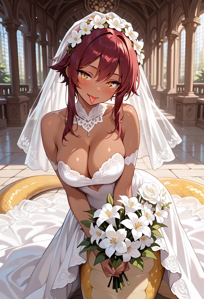 AI art "Monster Matrimony (Part 1)" with user description "Getting hitched"
