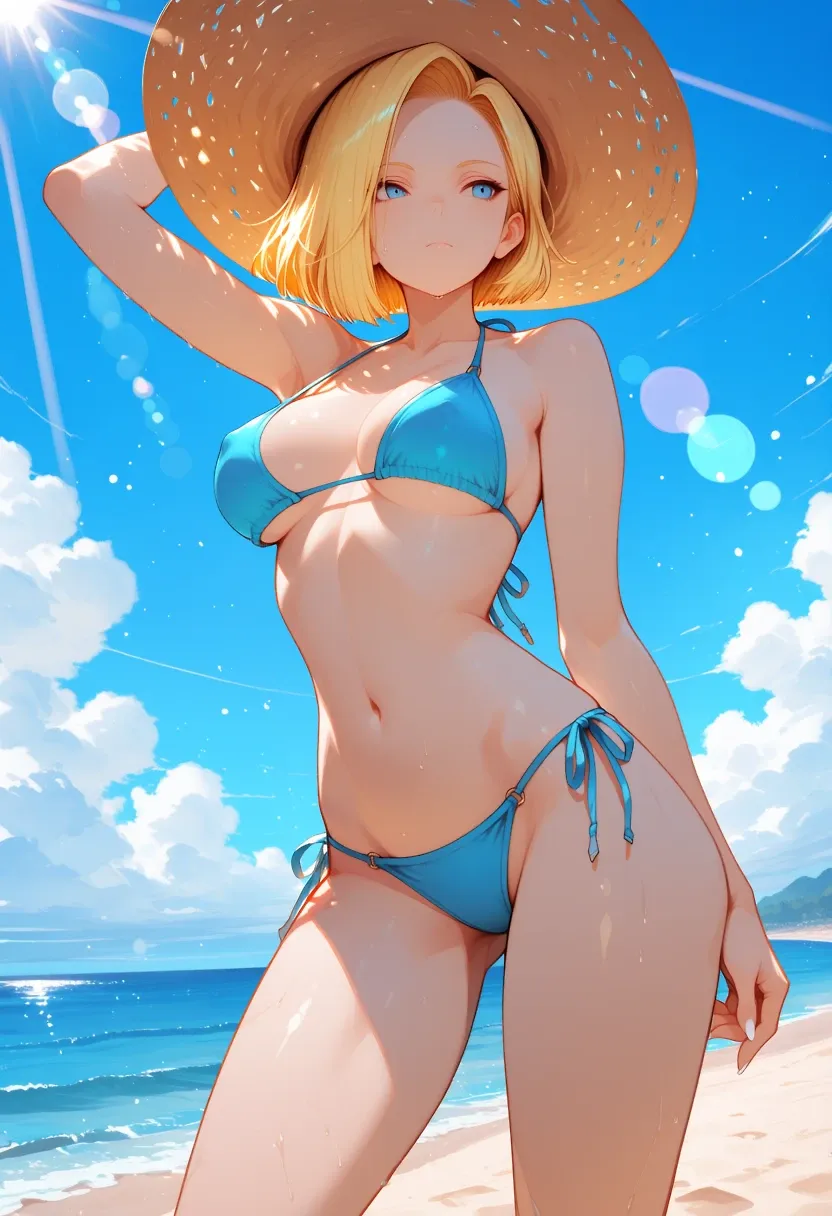 Android 18 at the beach 🏖️