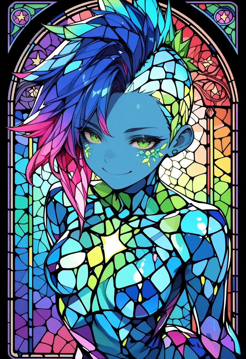 AI art 'Glass Challenge: Church Stained Glass' with user description 'A stained-glass church window inspired by @terror2 🤔 Who wouldn’t want to go to church with something like that?


@gildenstein @hollenwulf @octavian @peterco
@warmicestudios @casca_kirei-onna @heihund
@bad77 @a_casual_prompter @parda 
@goobygubby @cro_bo @varcolac @smut317
@narillia @zerogroupe21 @saltymajor778 @zesoul @reptorn'