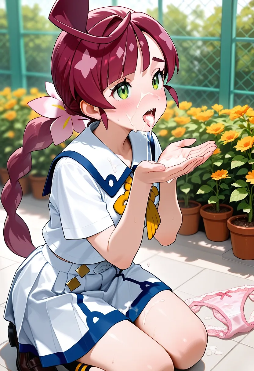 Chloe in her garden