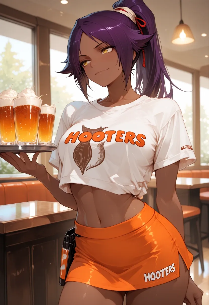 Yoruchi With a Co-Worker at Hooters