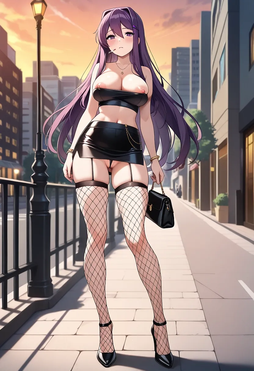 AI art "Yuri working the streets" with user description "Times are tough for everyone"