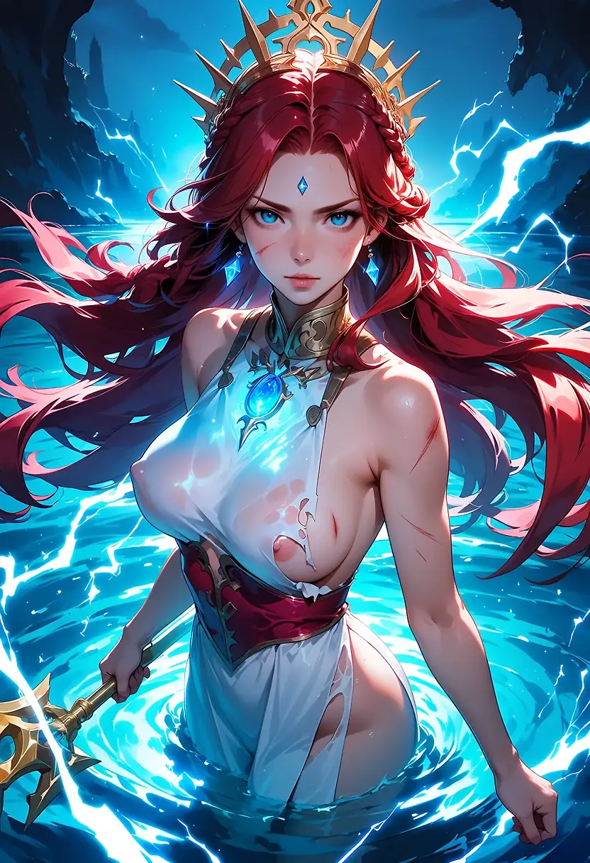Red M ocean battle maiden