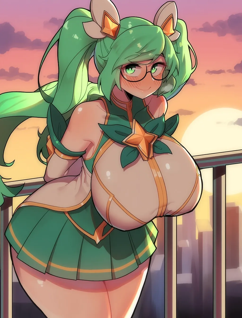 Star Guardian Sona on rooftop