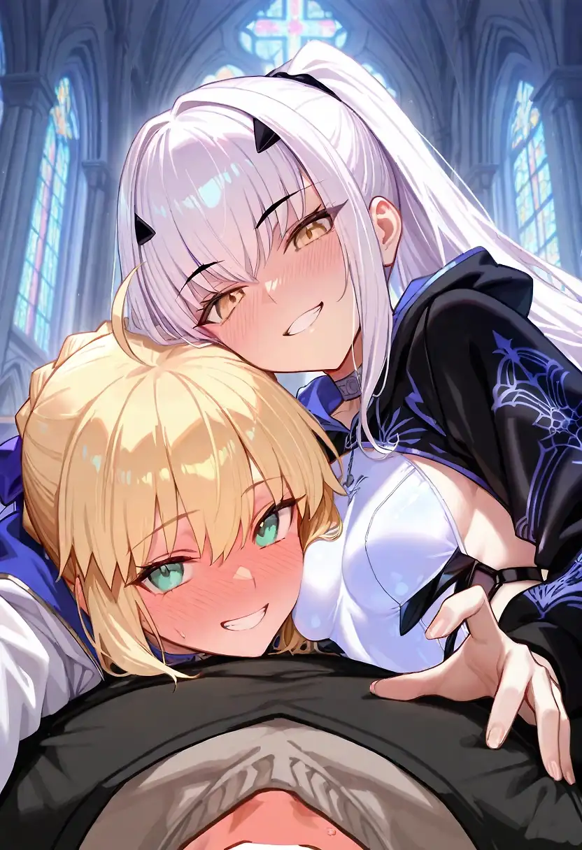 Melusin and Castoria  double blowjob