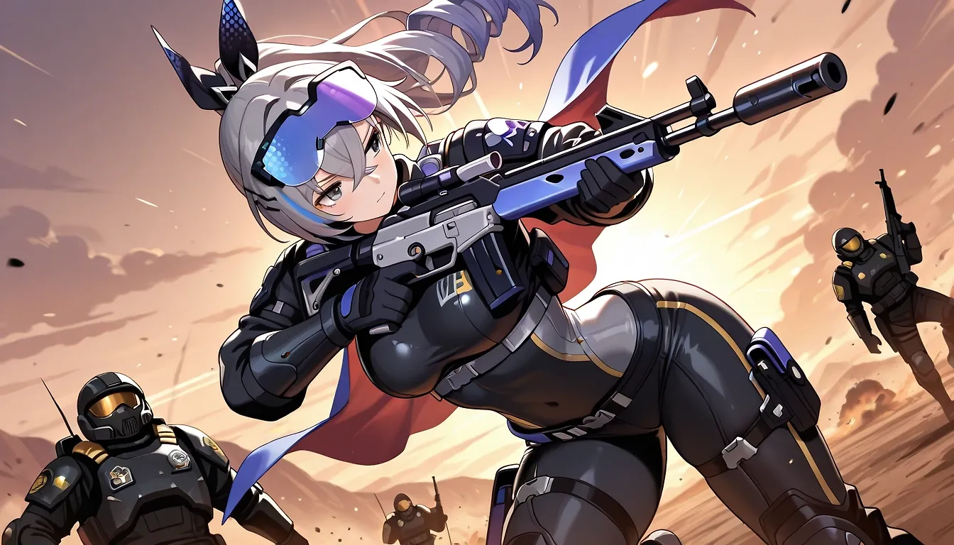 AI art "Silver Wolf lands in Helldivers"