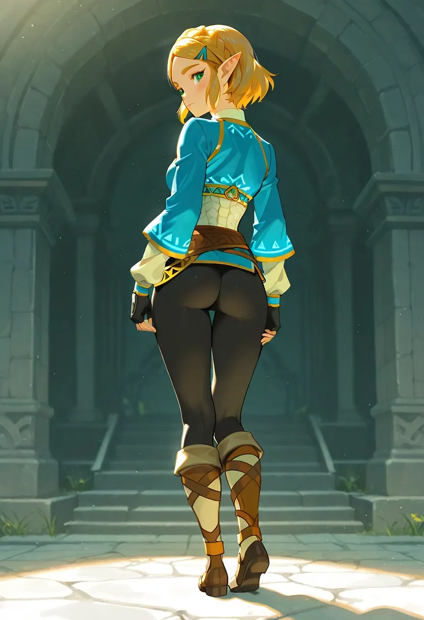 AI art "Zelda, Fun in forest"