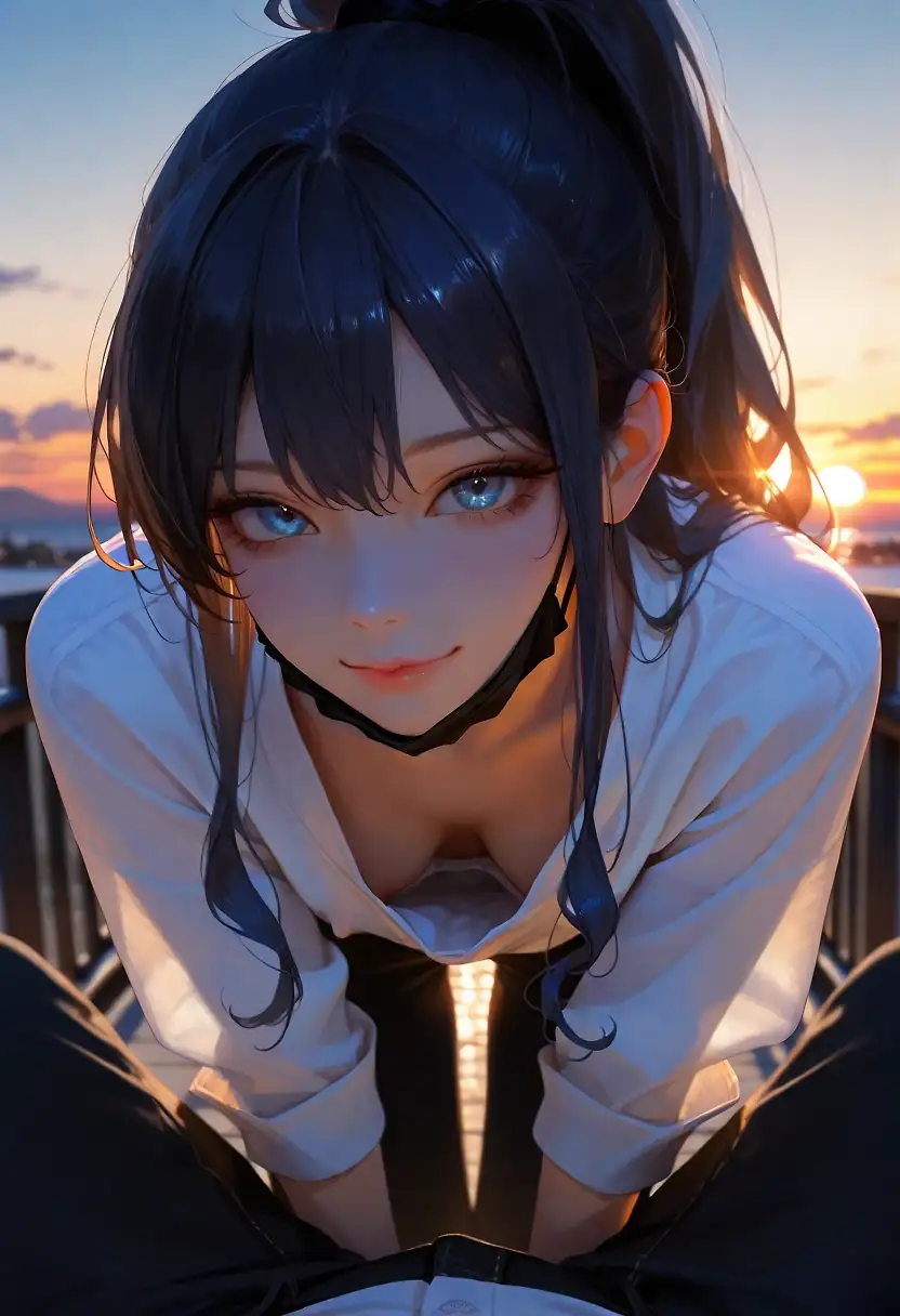 AI art 'Downblouse' with user description 'My favorite pov of my lovely girls.'