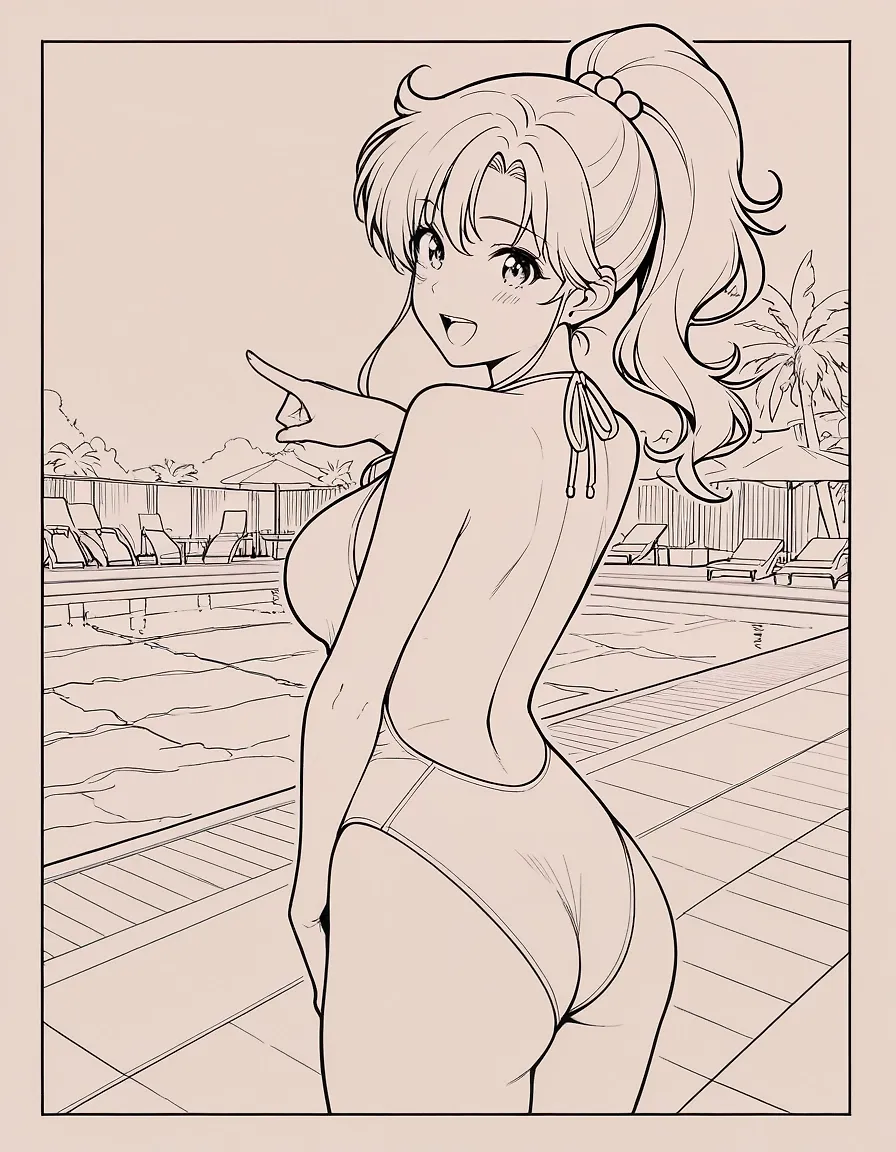 Lineart Makoto Swimsuit