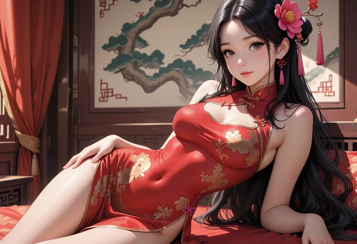 AI art "Chinese bedroom"