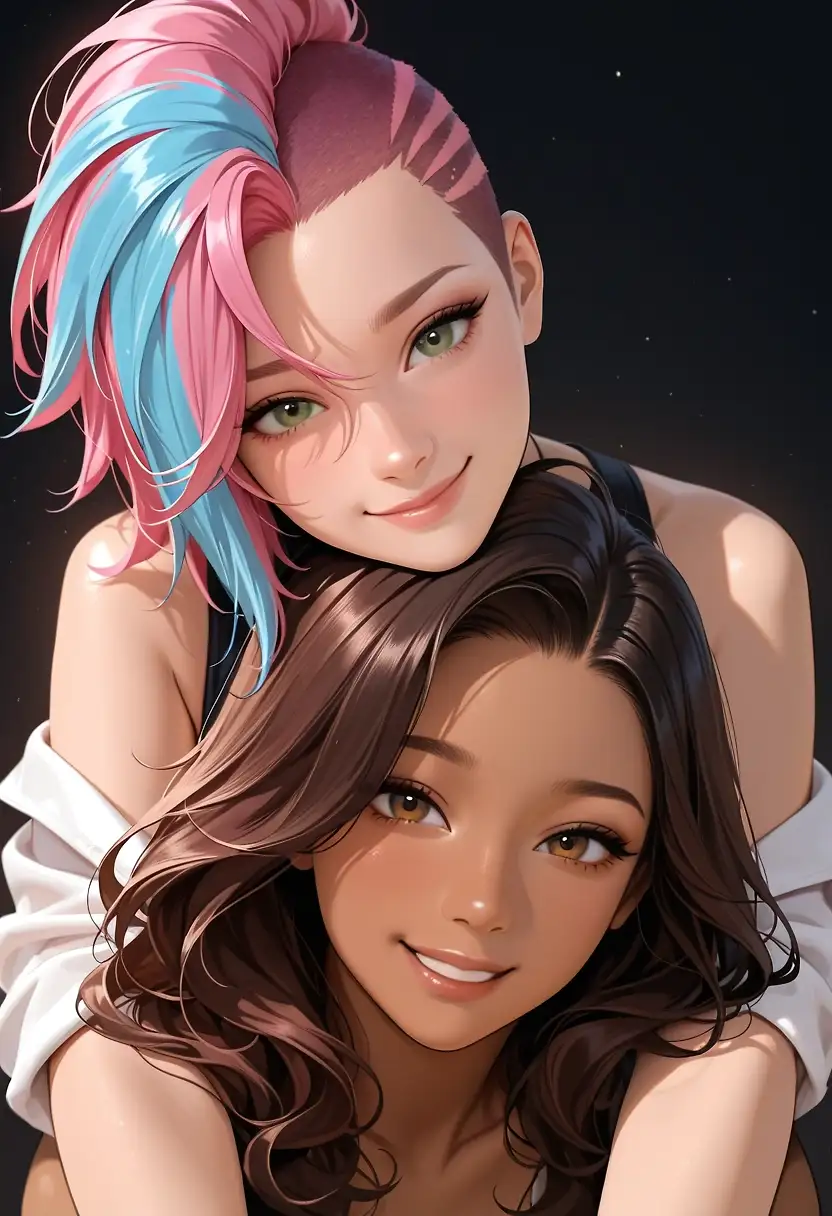AI art "Sera and Cyndel"