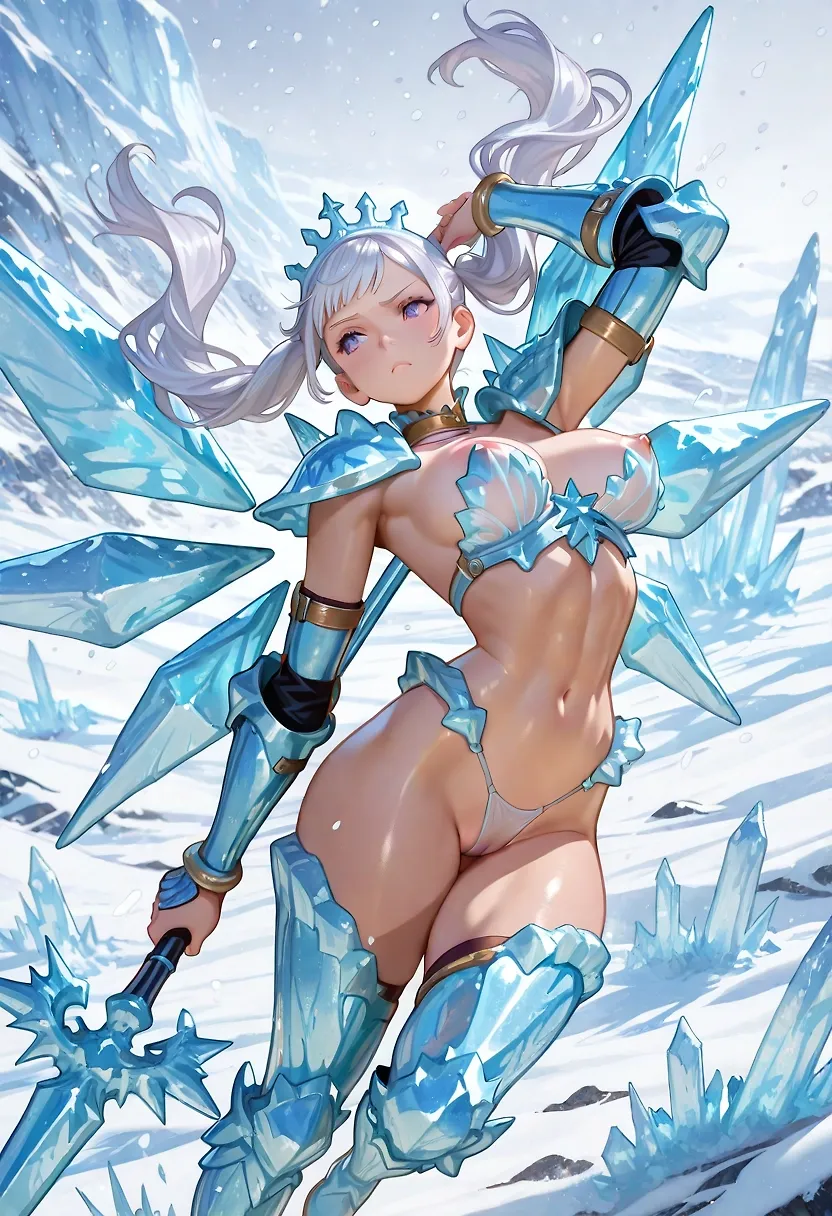 AI art "Noelle silva, ice armour"