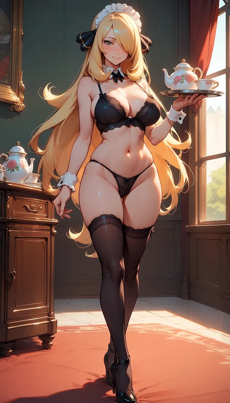 AI art "lingerie maid cynthia"