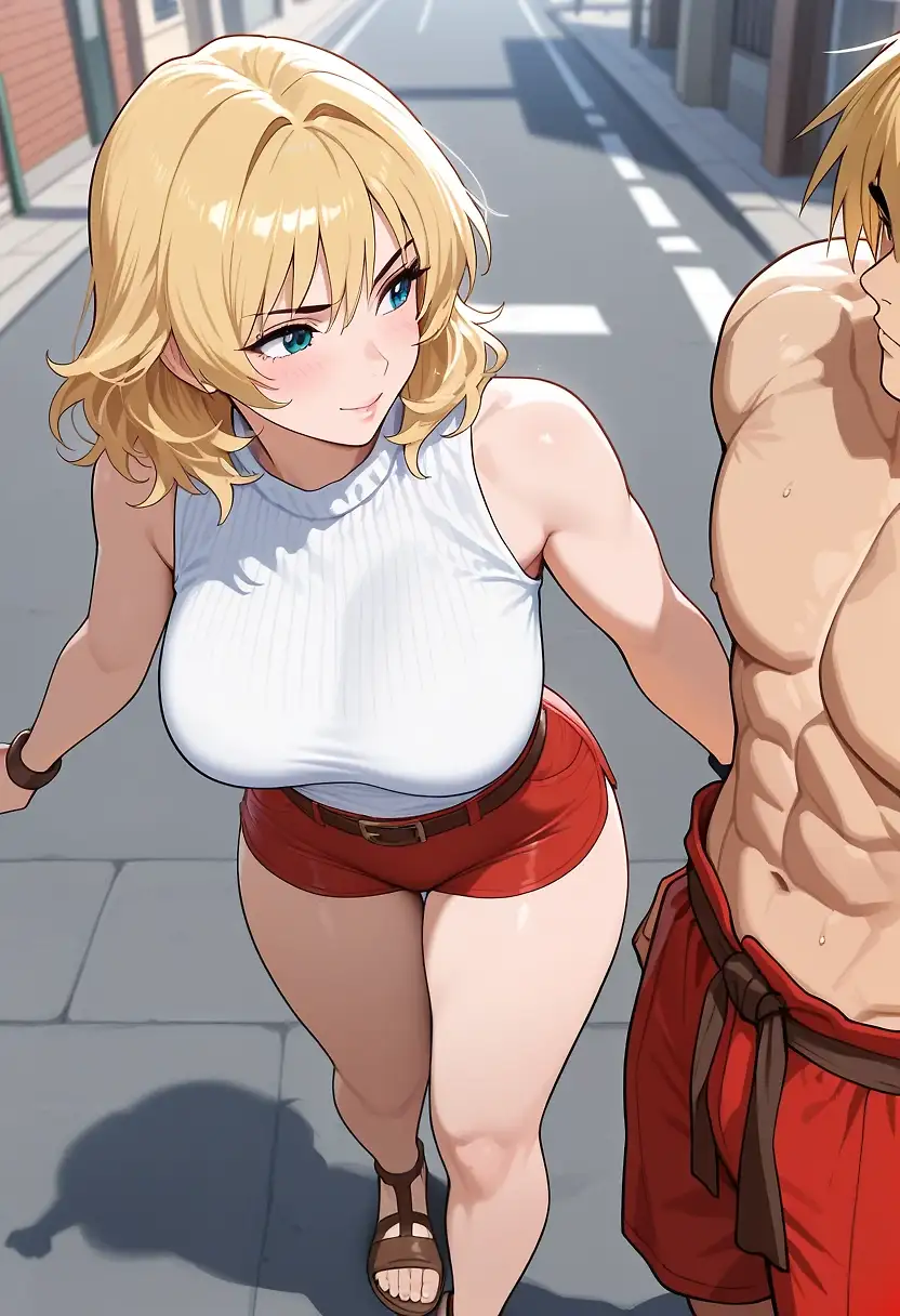 AI art 'Eliza and Ken, true love, part 2 (Street Fighter)' with user description 'Ken couldn't resist Eliza'