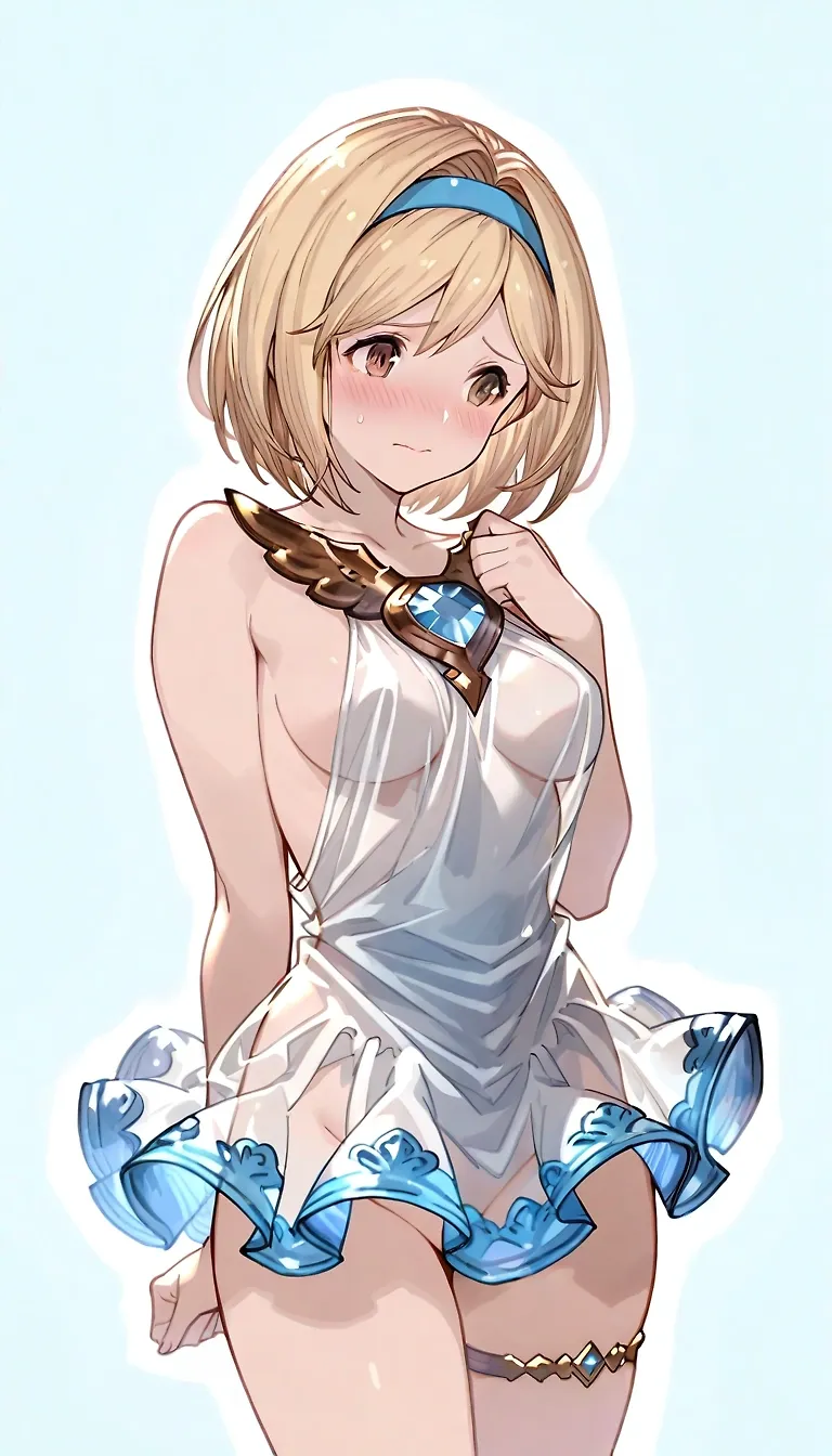 Trying Lyria's dress