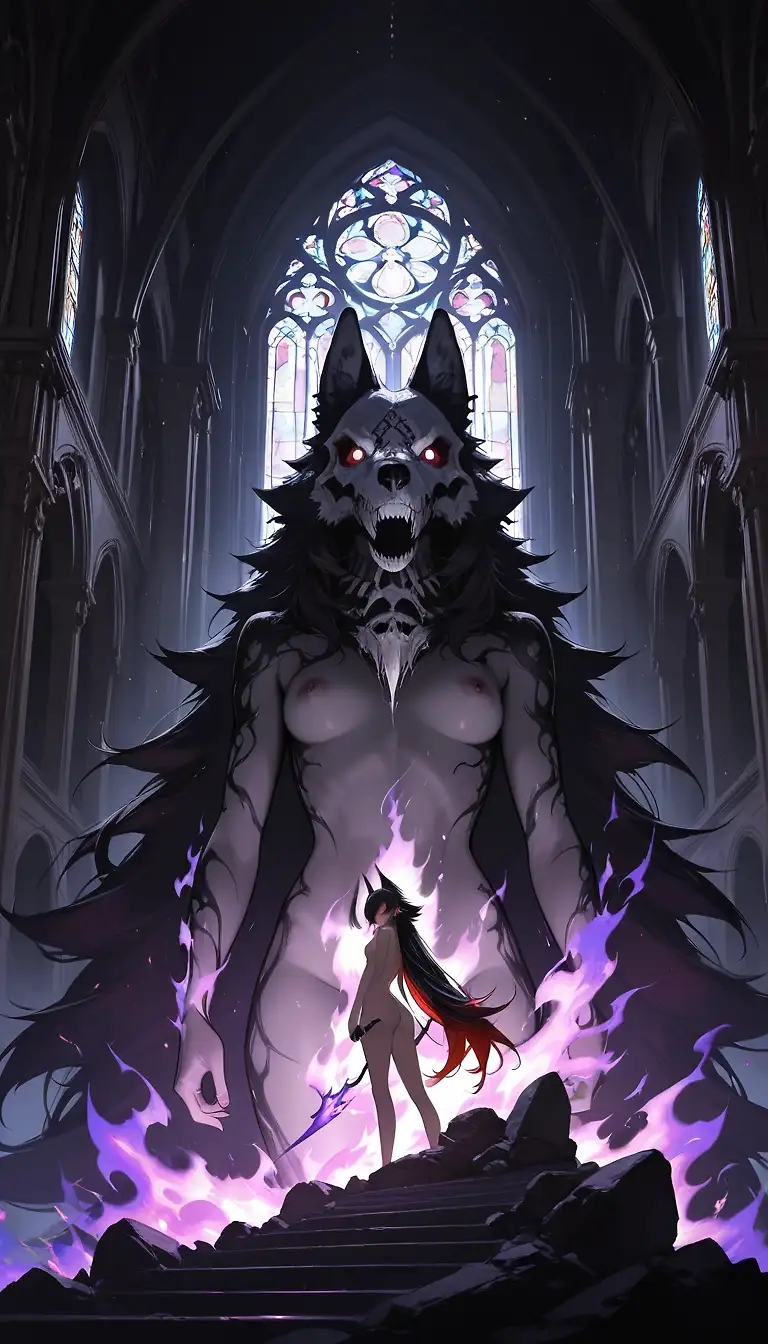 AI art 'Clea vs Werewolf'