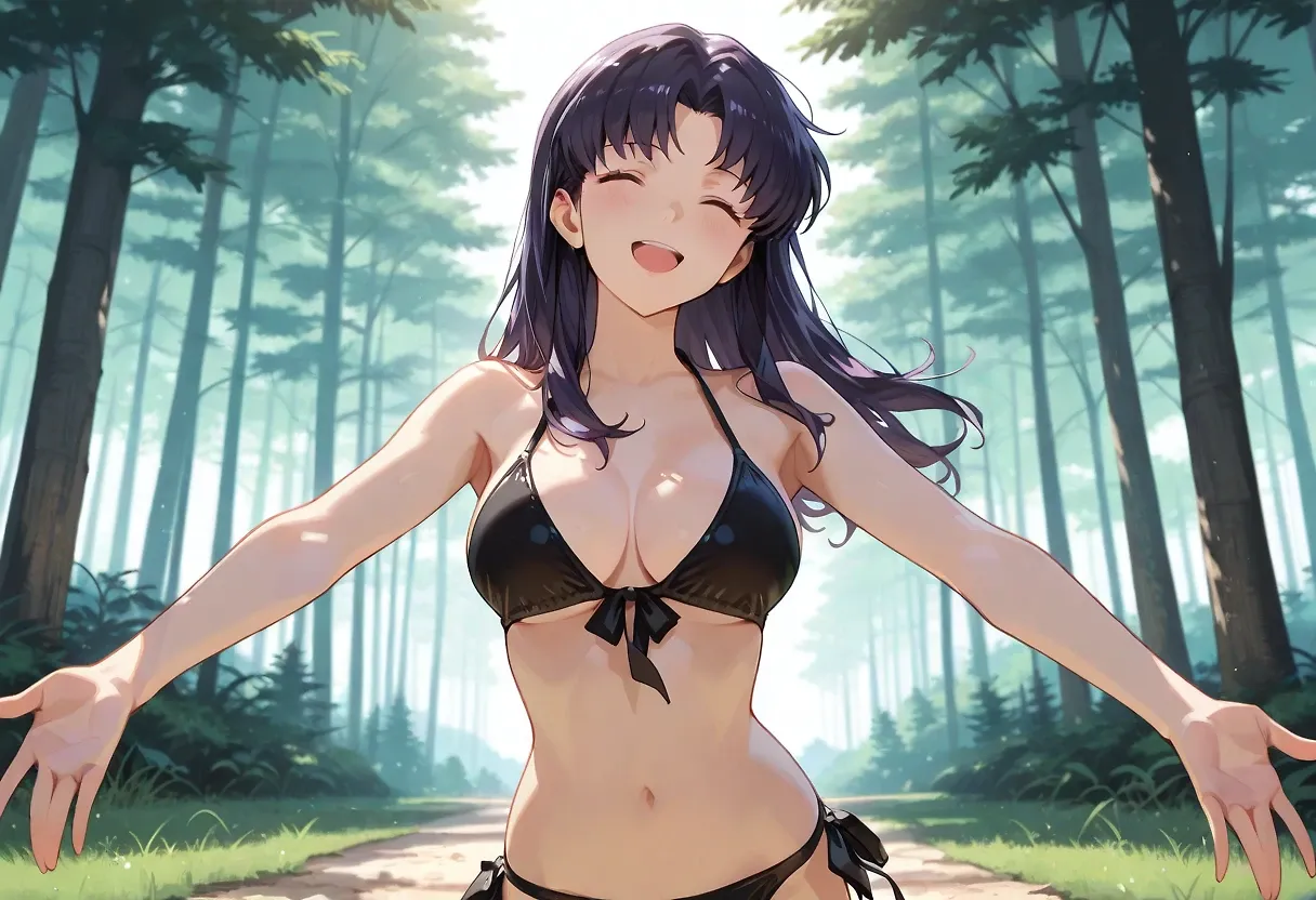 Misato : You wanna get stronger, Shinji? Let's get stronger!