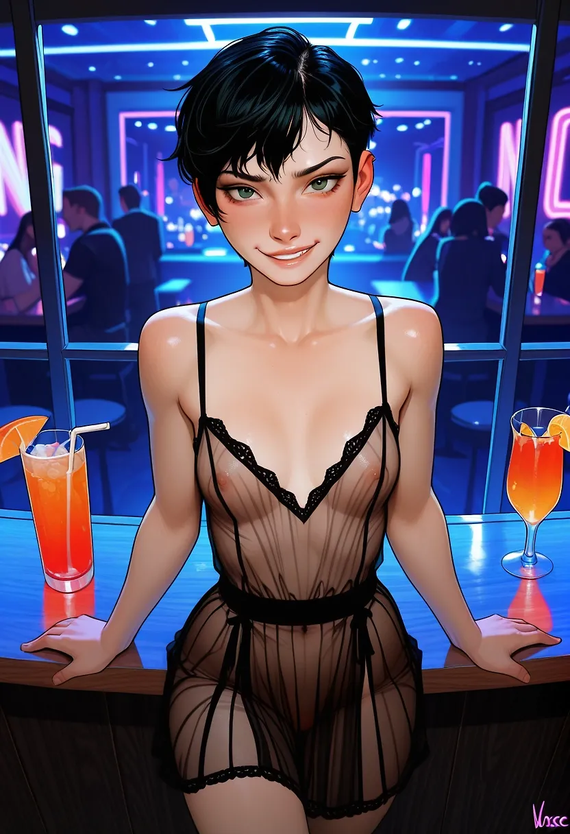 Serving drinks at Club BetterWaifu