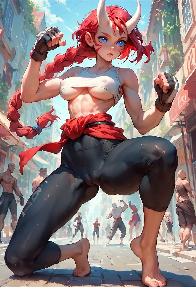 AI art 'Street fighter Red M'