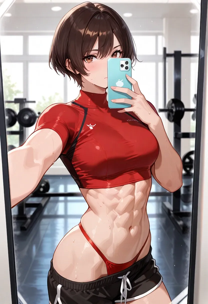 AI art "Tomboy girl in the gym"