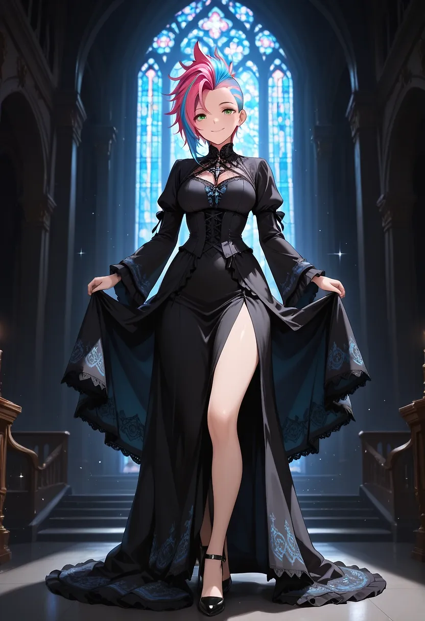 AI art "Black Wedding Sera" with user description "Sera bought herself a new dress—but who will be waiting for her in the end?

@gildenstein @hollenwulf @octavian @peterco
@warmicestudios @casca_kirei-onna @heihund
@bad77 @a_casual_prompter @parda @terror2
@goobygubby @cro_bo @varcolac @smut317
@narillia @zerogroupe21 @saltymajor778 @zesoul @reptorn @usagi77"