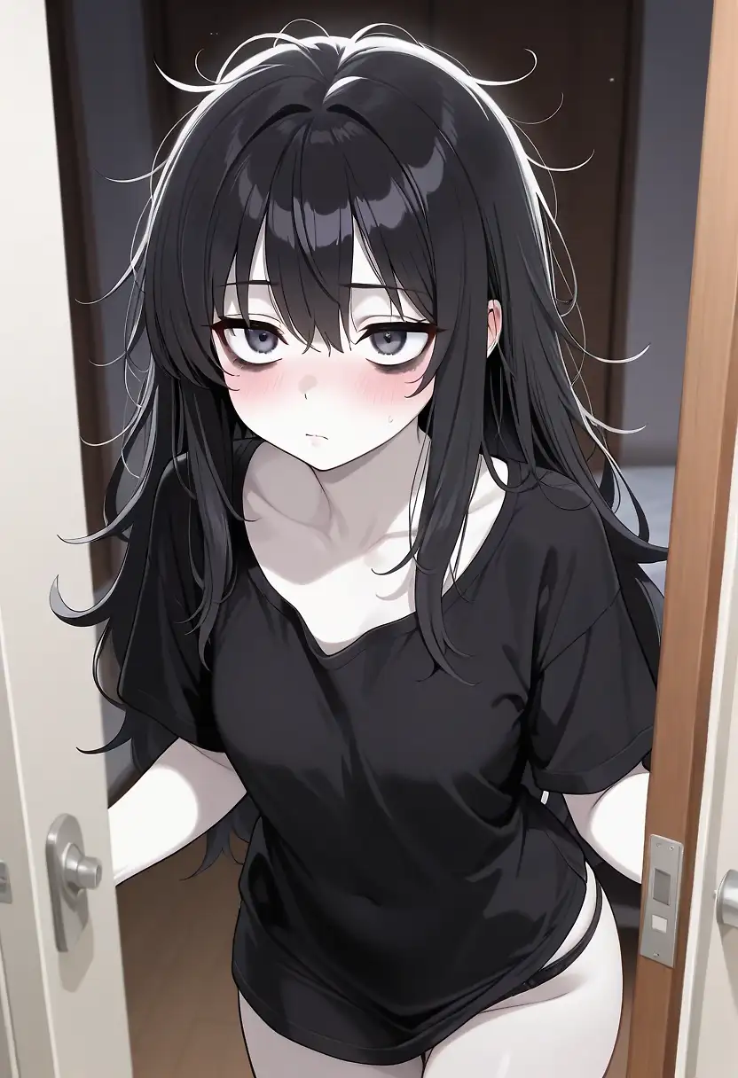 AI art "Gothic girl just waking up"