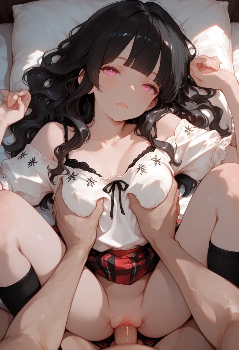 Sex with gf who has beautiful black hair