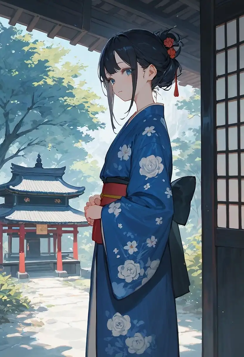 AI art "wearing a kimono"