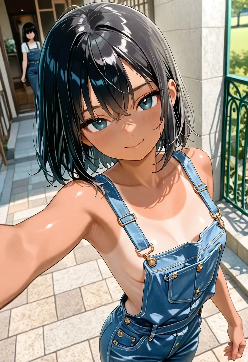 AI art "Blue denim overalls"