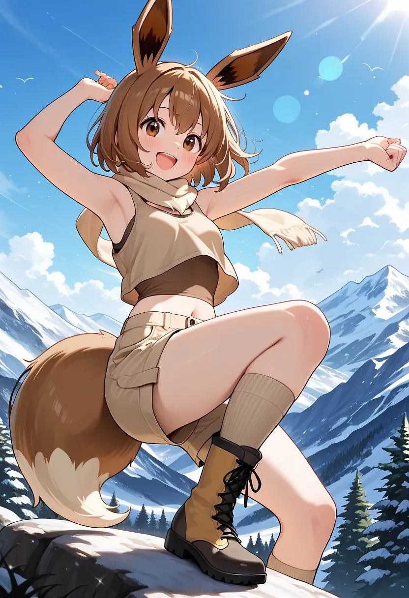 AI art "Eeveelution Girls" with user description "Anyone else remember gijinkas?"
