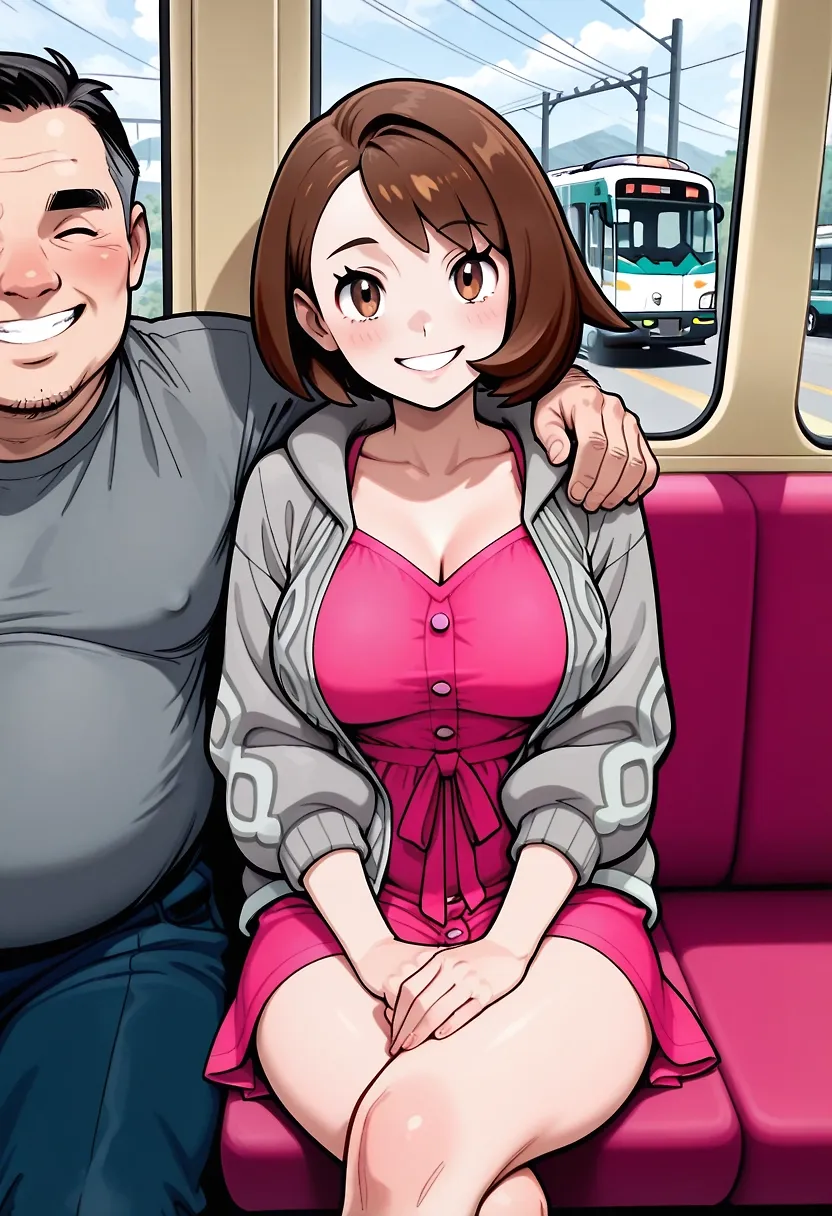 AI art "Bus encounter"