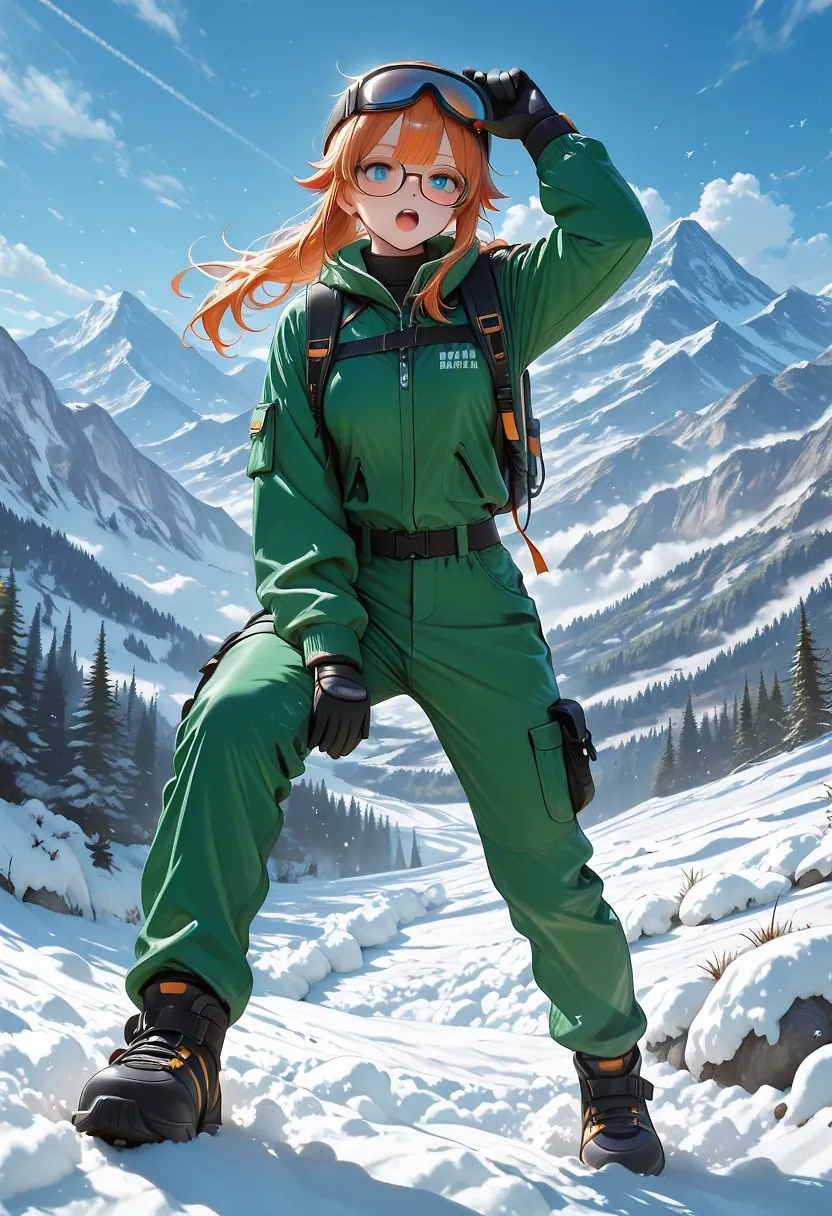 登山する女の子