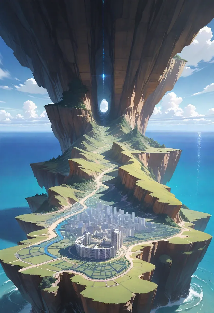 First try, fantasy cliff city
