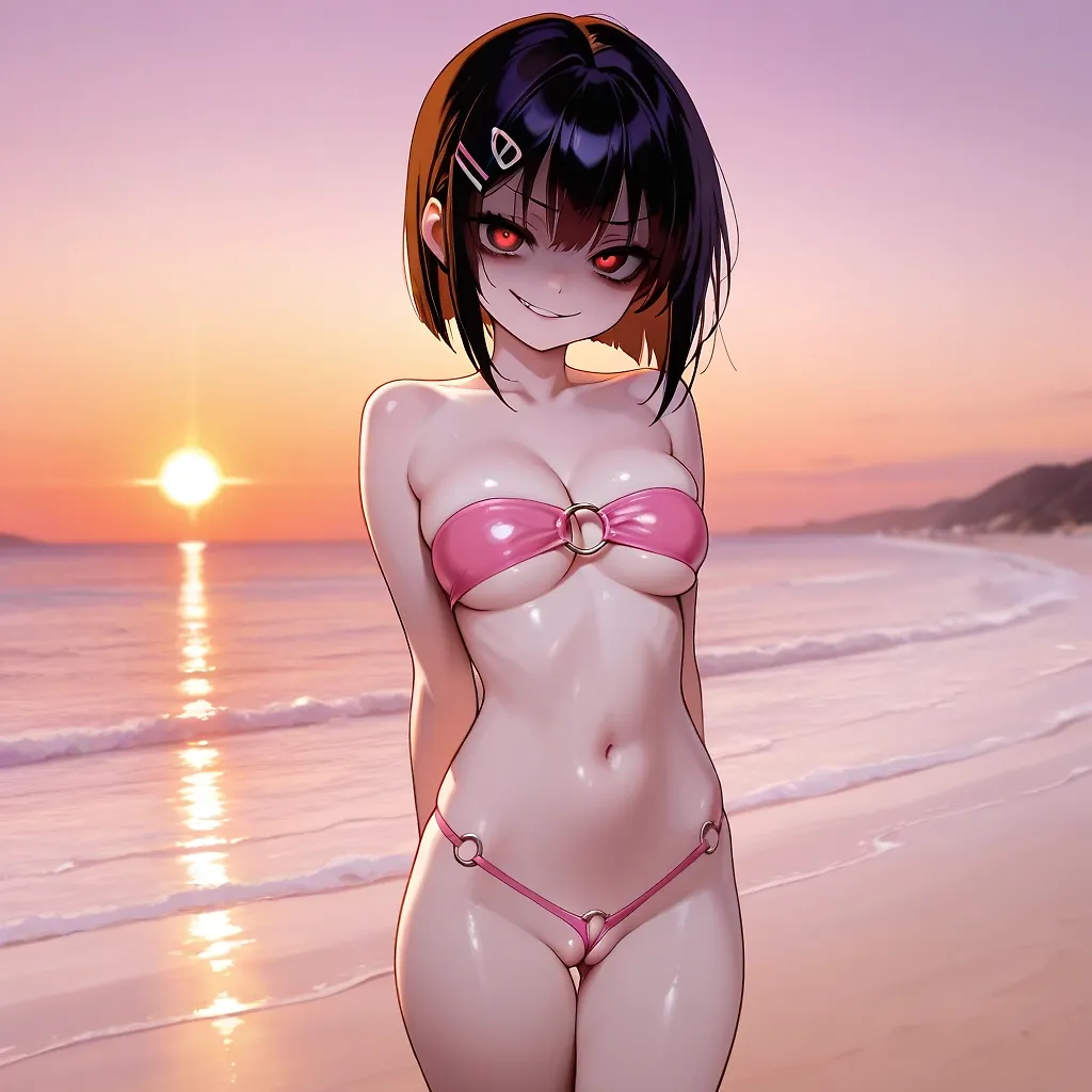 AI art "I noticed you staring...... do you think this bikini is too small?"
