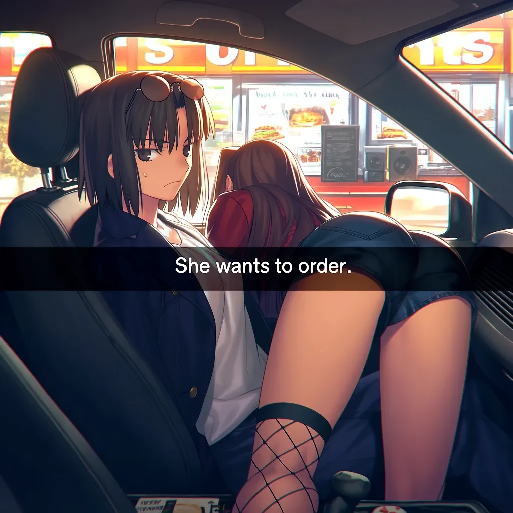 AI art "Ordering with Shiki Ryougi & Aozaki Aoko"