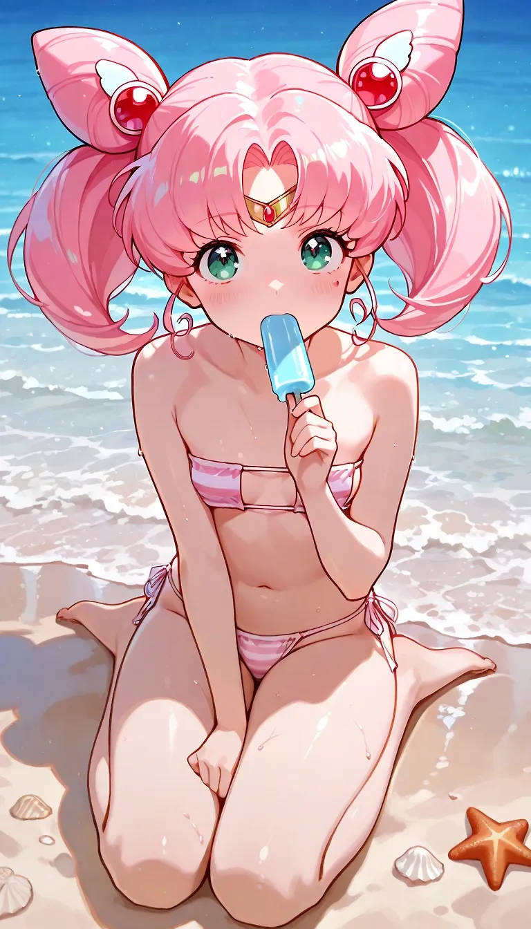 AI art "chibi usa, Summer"