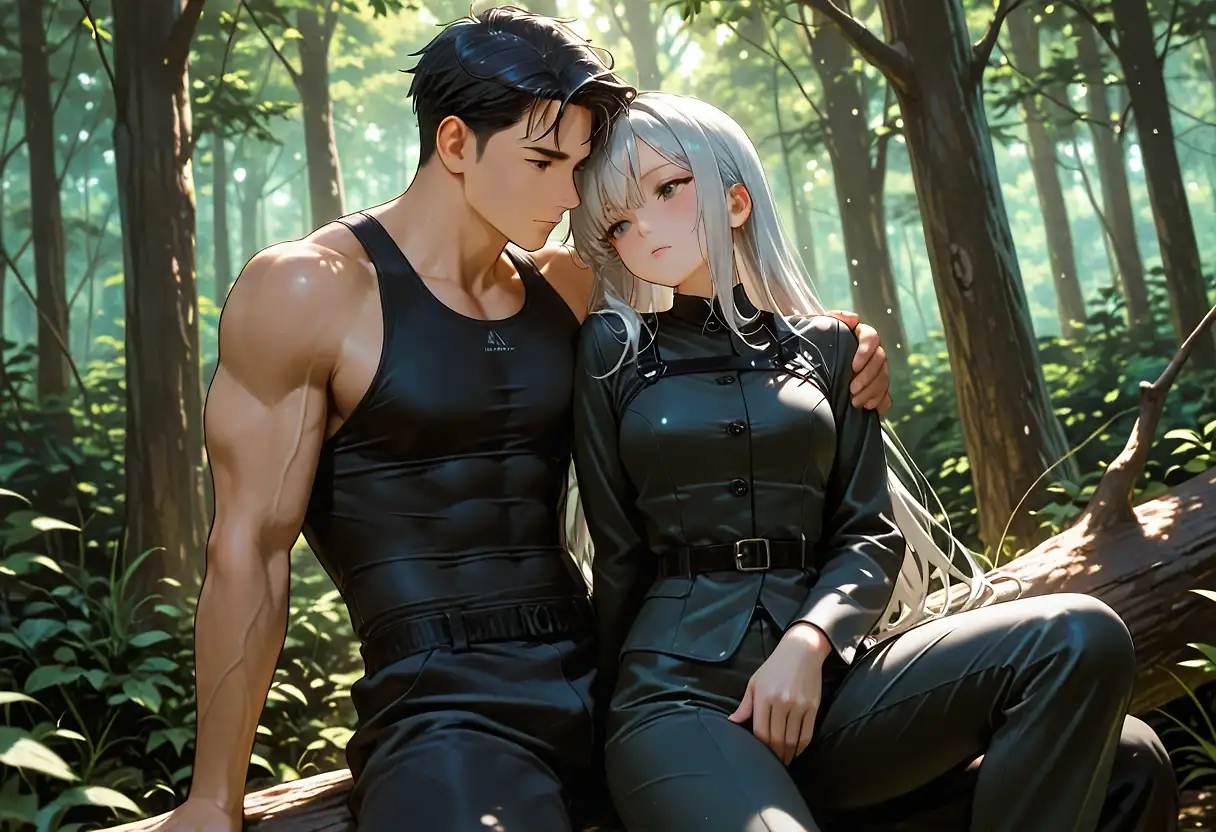 AI art "Making love in the forest"