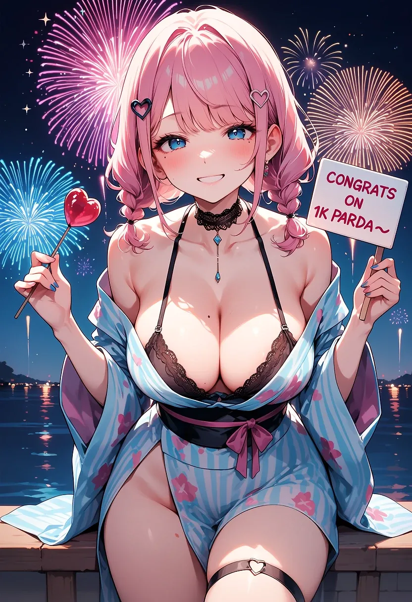 AI art "Parda's 1K" with user description "Congrats on the 1K @parda 🏆
Isla personally wanted to take a quick moment to say thank you for all your inspiration and support, as well as your incredible works - a true GOAT of the BWai community! 💘"