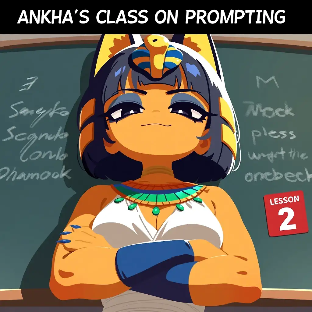 AI art "Ankha's Class on Prompting - Lesson 2 (ft. Tara)"