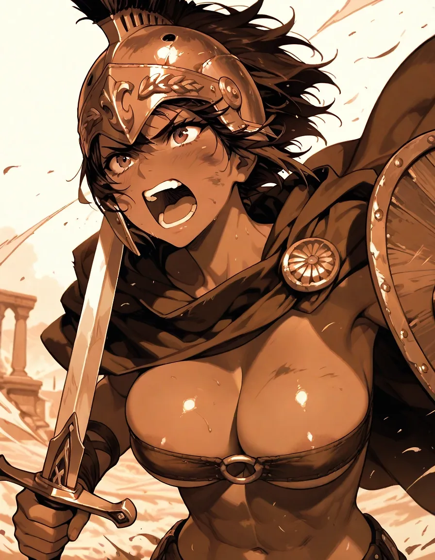 AI art ""MADNESS...??"" with user description "- “This is SPARDAAAA!!!”
🗡️
🛡️
⚔️
- “This is where we FIGHT!! This is where THEY die!”
- “Earn these shields, girls!!”
- “AROO!!!”
🗡️
🛡️
⚔️
🔥🔥🔥🔥🔥🔥🔥🔥🔥🔥🔥🔥🔥🔥
@parda @gildenstein @reptorn @havens 
🔥🔥🔥🔥🔥🔥🔥🔥🔥🔥🔥🔥🔥🔥
Watch this post listening to this song……. if you dare...
https://youtu.be/LMQ8sSvqphg?si=WNSp85XDWQY46rxe
🔥🔥🔥🔥🔥🔥🔥🔥🔥🔥🔥🔥🔥🔥"
