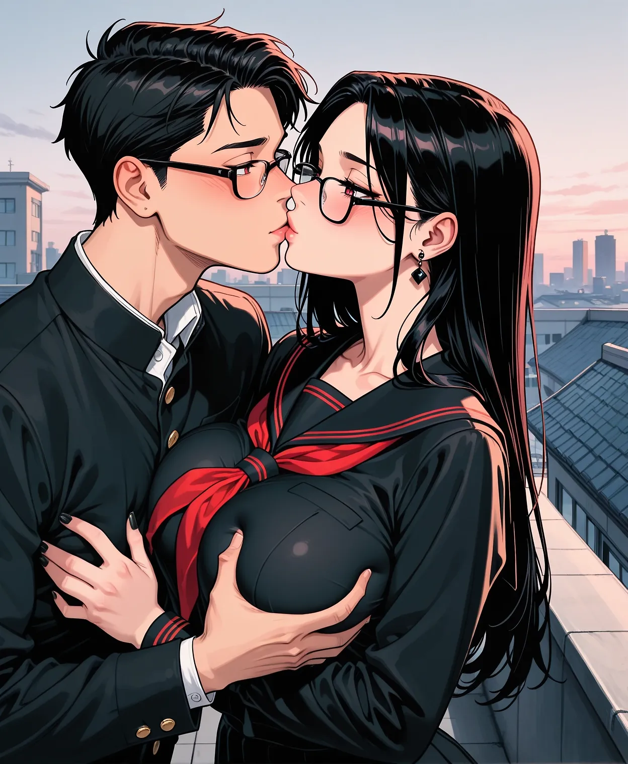 Couple at rooftop