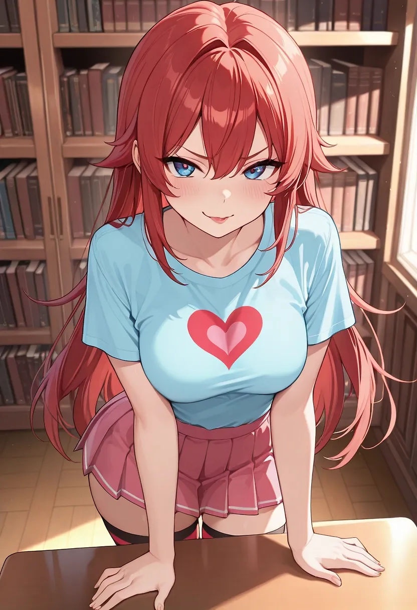 AI art "Needs Correction" with user description "She used to tease you all the time, but lately the teasing has been getting out of hand.  Something needs to be done about this..."