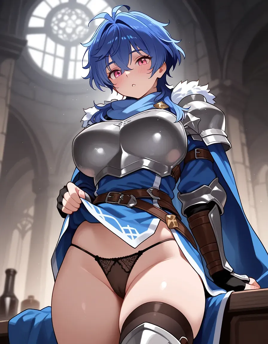 Blue haired beauty
